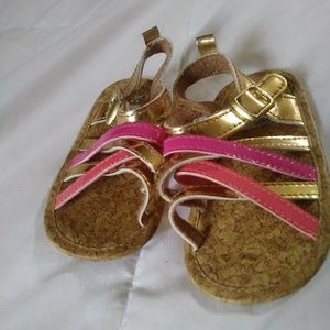 Baby girl toddler sandals slip ons size 9 to 12 mo